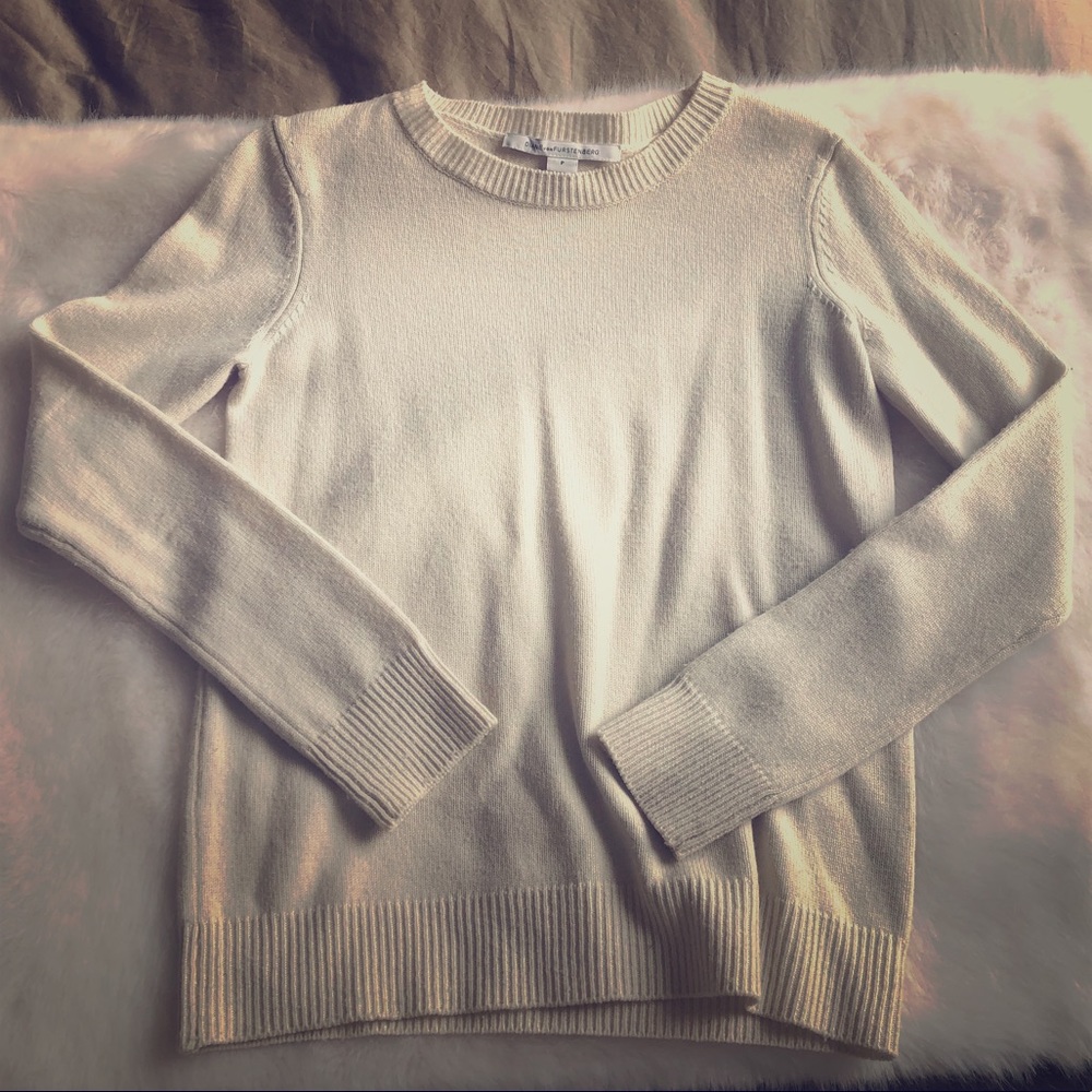 DVF Cream Crew Neck Sweater Size XS